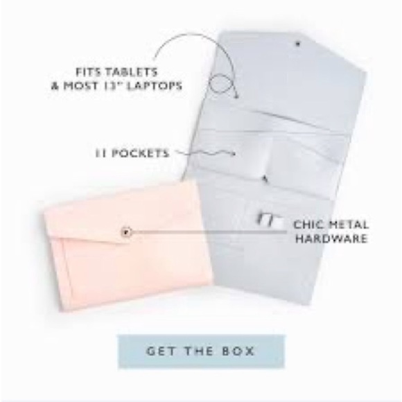 Portfolio Clutch NEW Glass Ladder & Co Megan Vegan Leather Light Gray - Picture 9 of 13